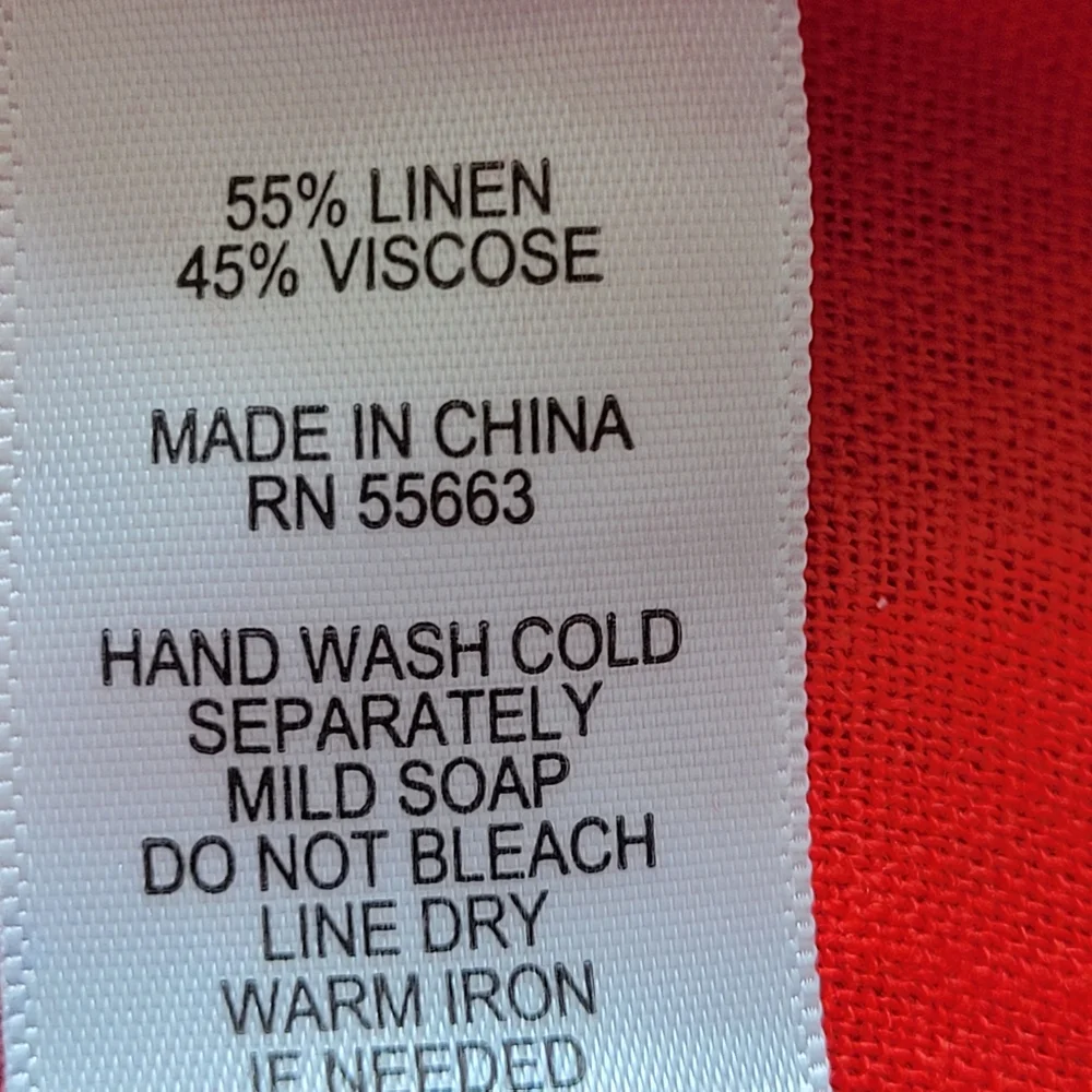 Nicole Miller | NWT Linen Blend Button Up Mini Dress Red Size M - Picture 10 of 10